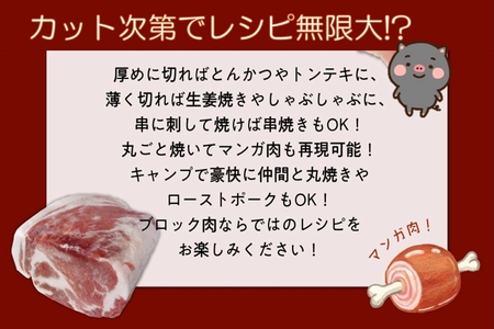 008-75 鹿児島黒豚肩ロースブロック まるごと塊のまま1.1~1.3kg